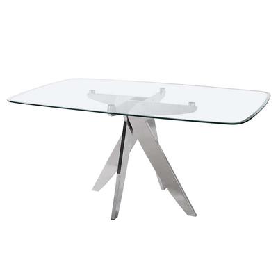 Tempered Glass Stainless Steel Rectangle Dining Table Wholesale