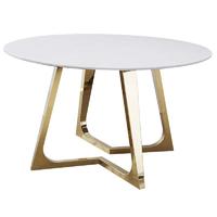 Round Dining Table Luxury Gold Stainless Steel Legs Artificial Marble Table Restaurant Table ZCT-104