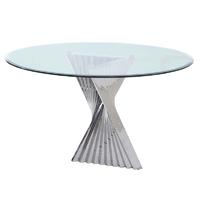 Glass Top Stainless Steel Dining Table Furniture ZCT-107