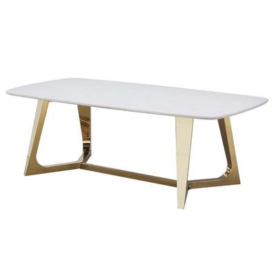 Custom Stainless Steel Champagne Gold Paper Marble Coffee Table
