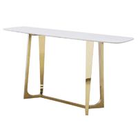 Hallway Marble Top Tall Console Table With Stainless Steel Base