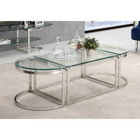 Living Room Coffee Table with Stainless Steel Frame ZCC-101