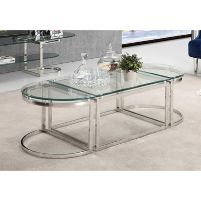 Living Room Coffee Table with Stainless Steel Frame ZCC-101